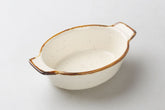 Oval Dish In Speckle - Creamy 13cm